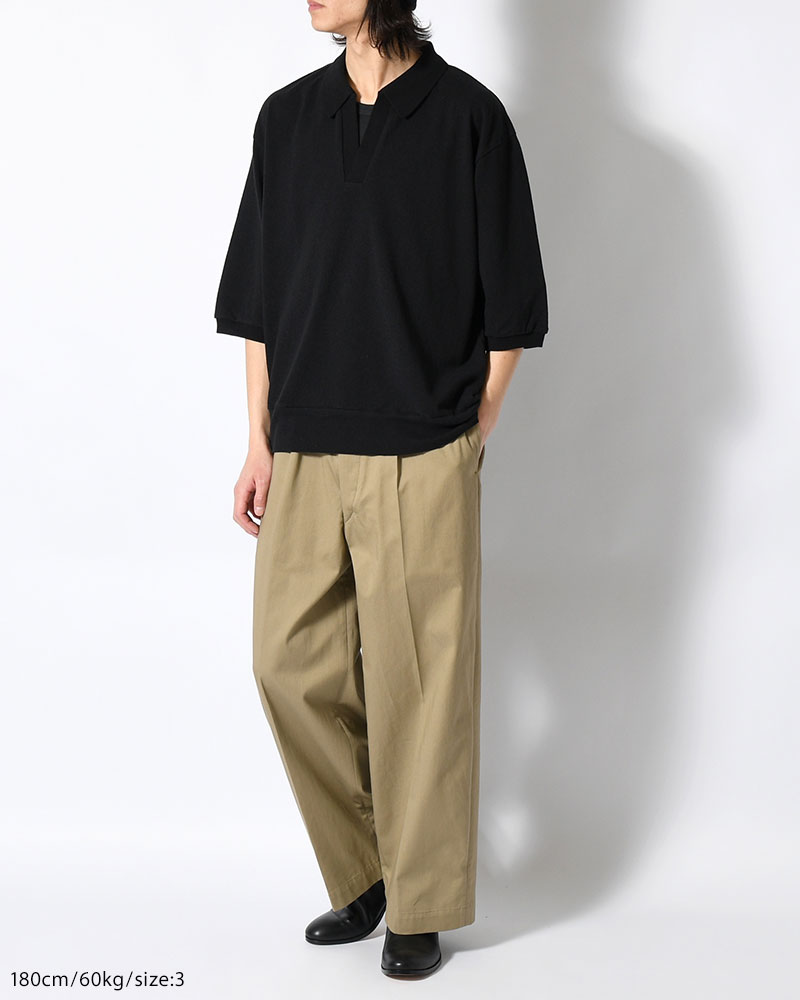 Co/Silk Nep Skipper Cropped Sleeve -Black-