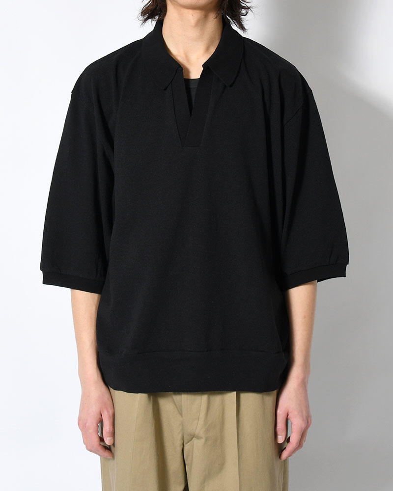 Co/Silk Nep Skipper Cropped Sleeve -Black-