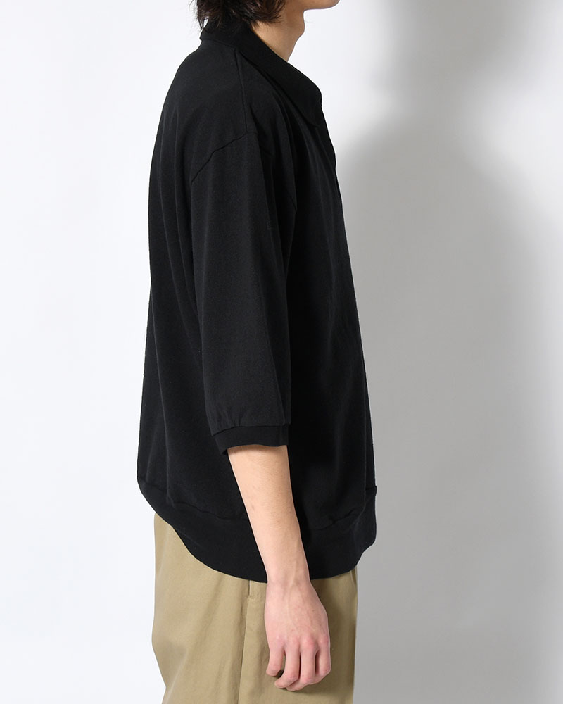 Co/Silk Nep Skipper Cropped Sleeve -Black-