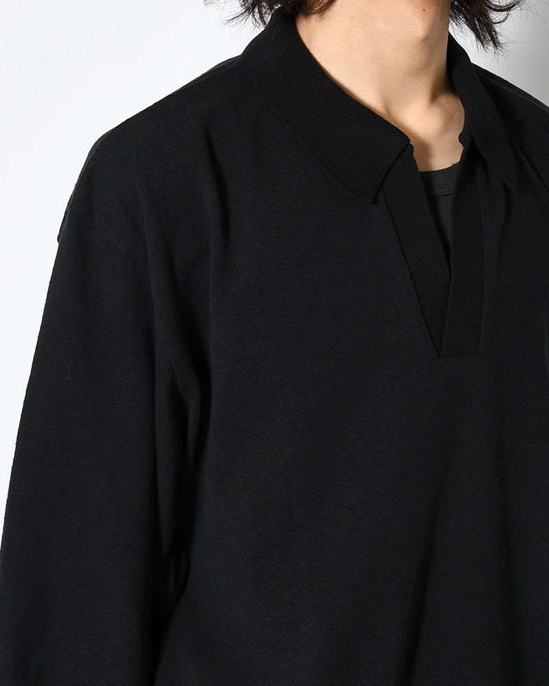 Co/Silk Nep Skipper Cropped Sleeve -Black-