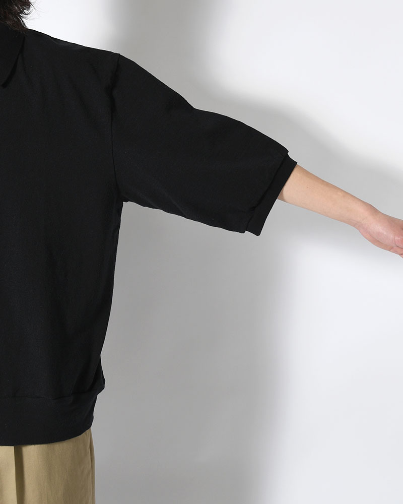 Co/Silk Nep Skipper Cropped Sleeve -Black-