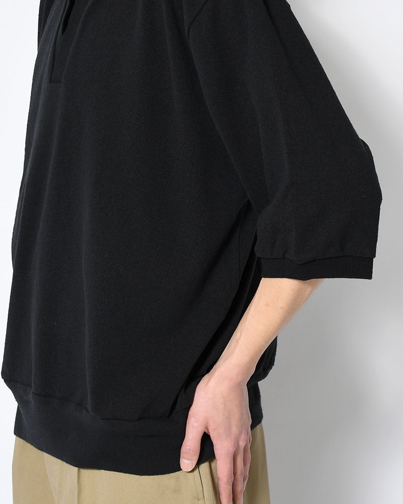 Co/Silk Nep Skipper Cropped Sleeve -Black-