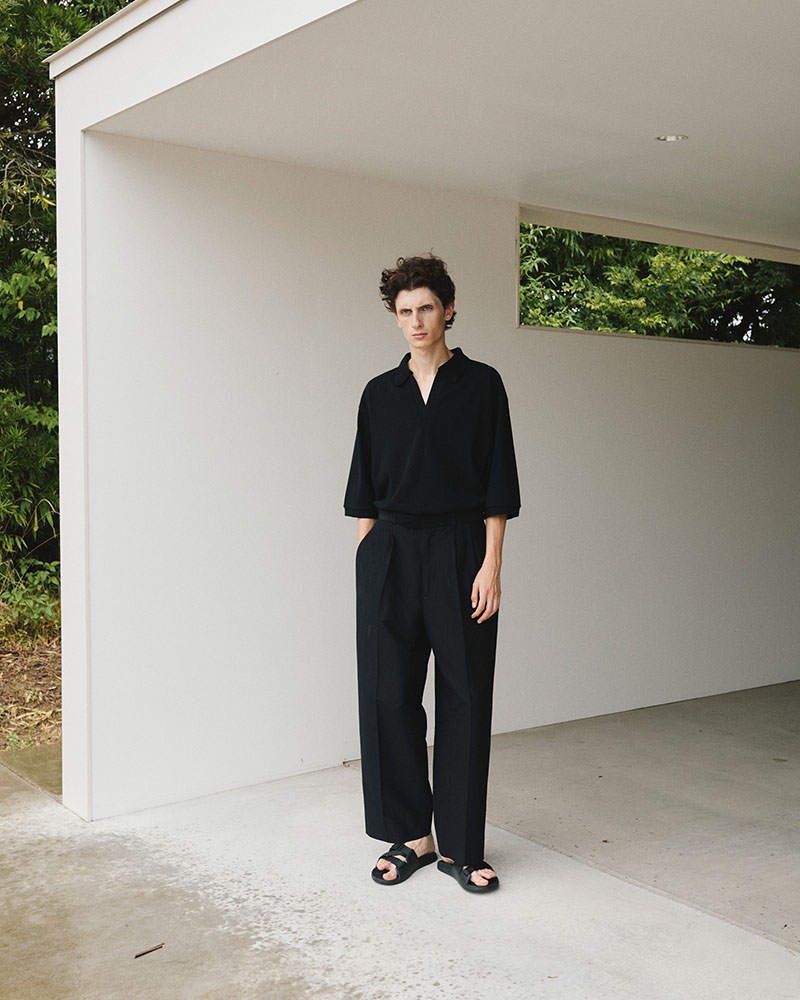 Co/Silk Nep Skipper Cropped Sleeve -Black-