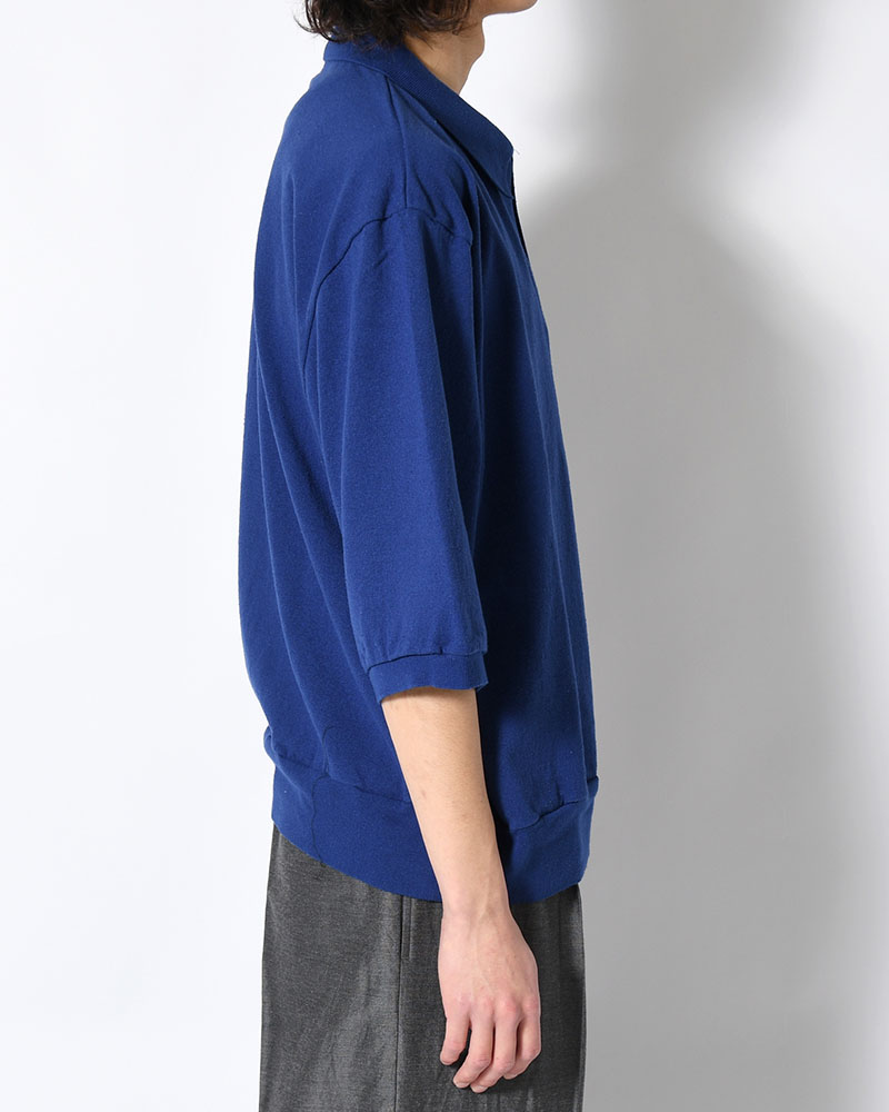Co/Silk Nep Skipper Cropped Sleeve -Blue-