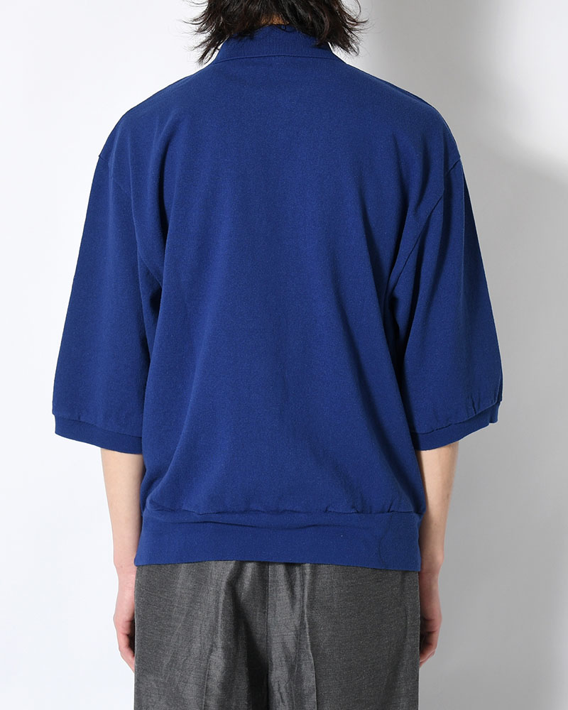 Co/Silk Nep Skipper Cropped Sleeve -Blue-