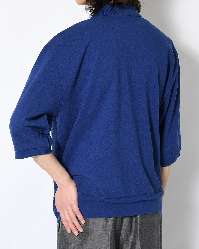 Co/Silk Nep Skipper Cropped Sleeve -Blue-