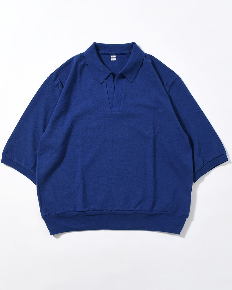 Co/Silk Nep Skipper Cropped Sleeve -Blue-