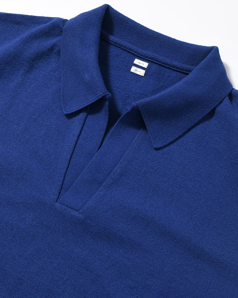 Co/Silk Nep Skipper Cropped Sleeve -Blue-