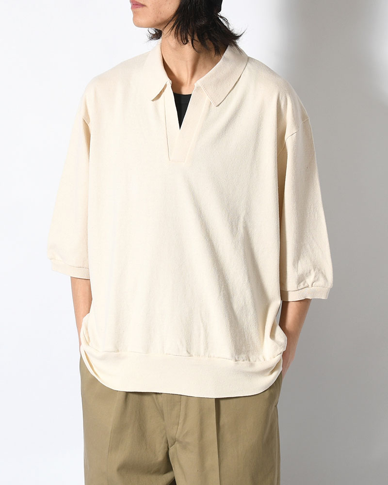 Co/Silk Nep Skipper Cropped Sleeve -Ivory-