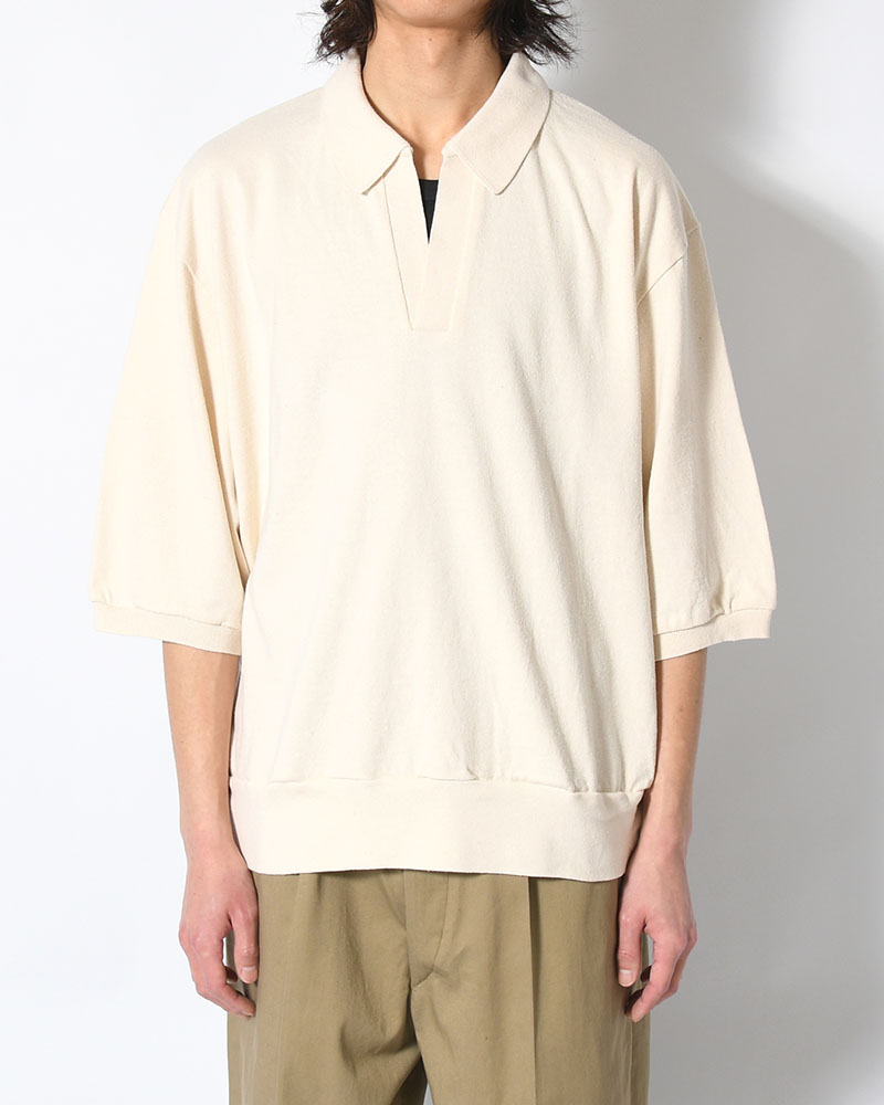 Co/Silk Nep Skipper Cropped Sleeve -Ivory-