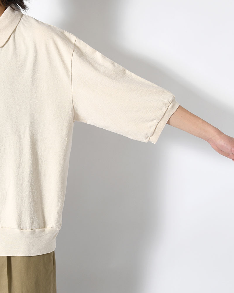 Co/Silk Nep Skipper Cropped Sleeve -Ivory-