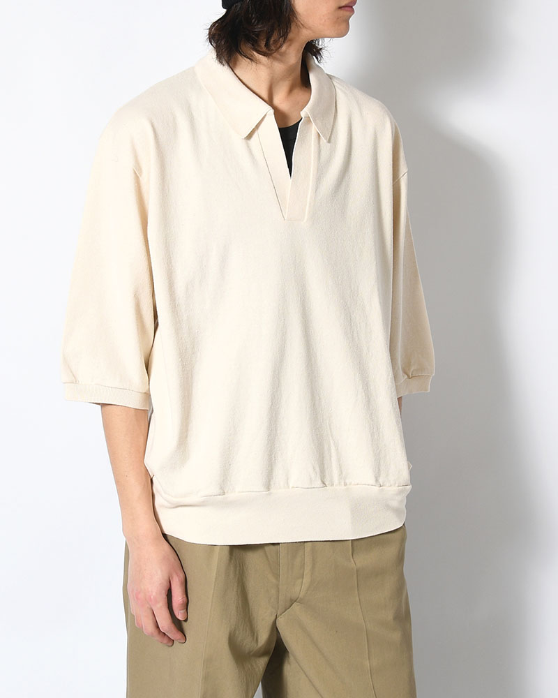 Co/Silk Nep Skipper Cropped Sleeve -Ivory-