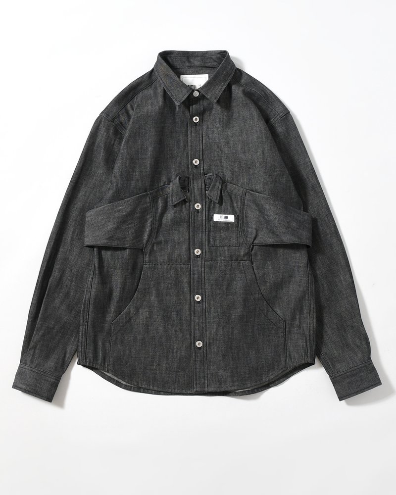 Marsupial "Kangaroo" Denim chemise -BLACK-