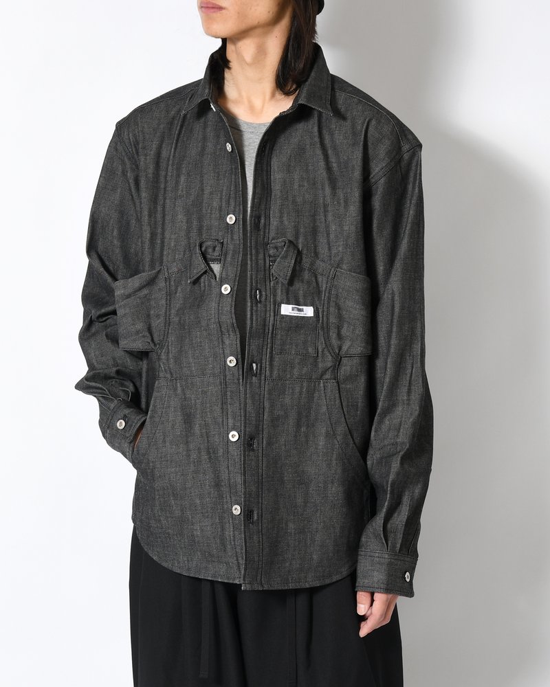 Marsupial "Kangaroo" Denim chemise -BLACK-