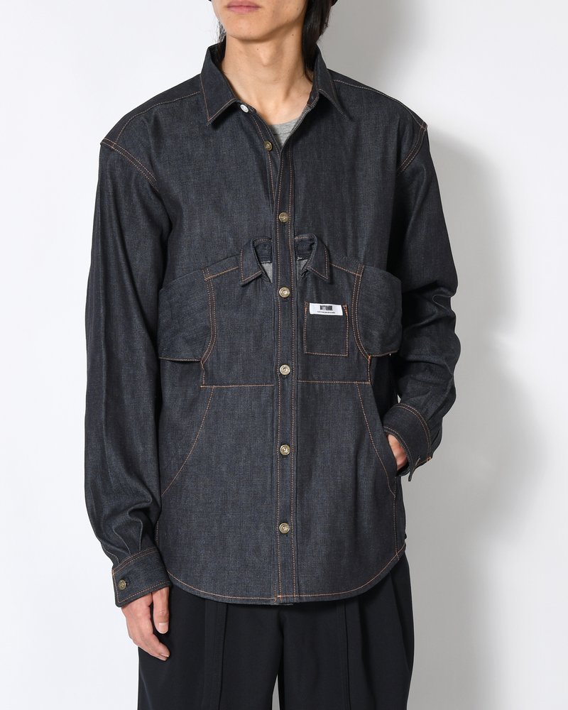 Marsupial "Kangaroo" Denim chemise -INDIGO-
