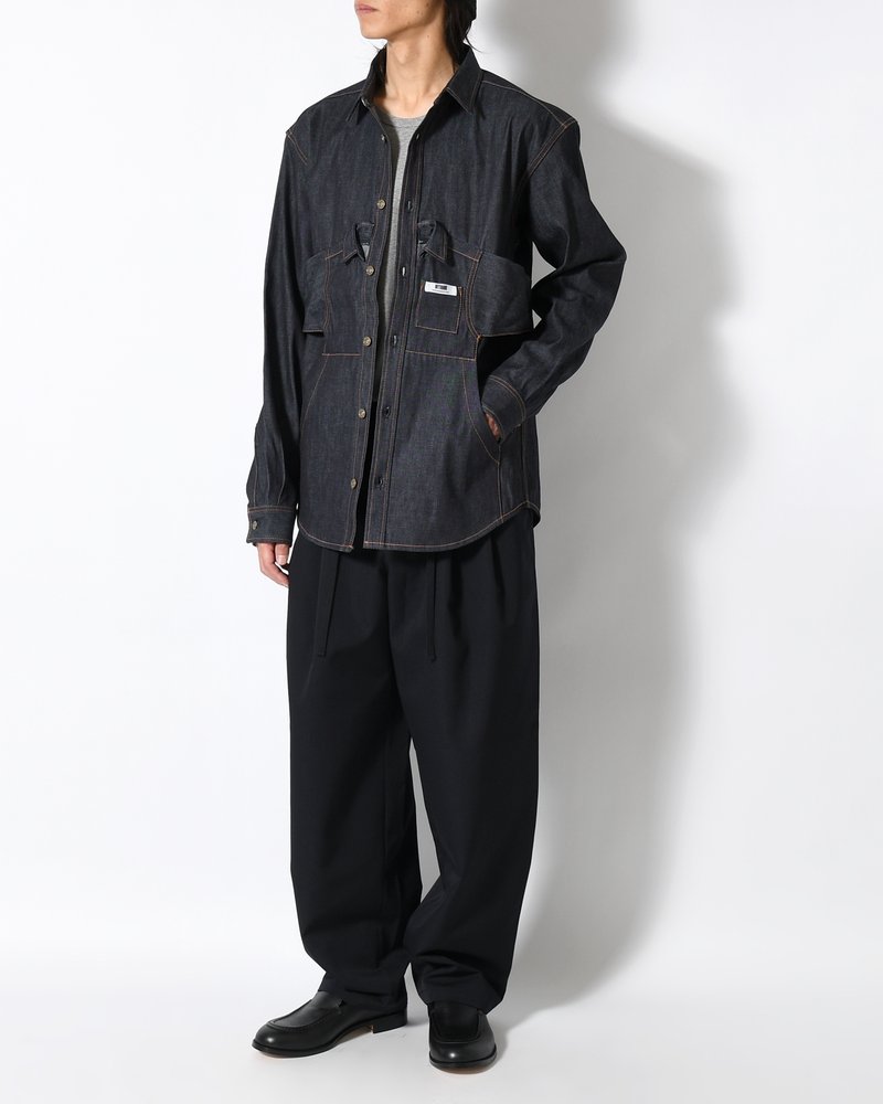 Marsupial "Kangaroo" Denim chemise -INDIGO-