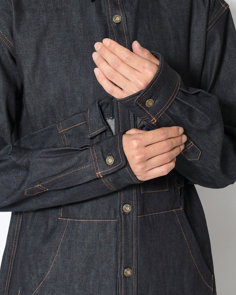 Marsupial "Kangaroo" Denim chemise -INDIGO-