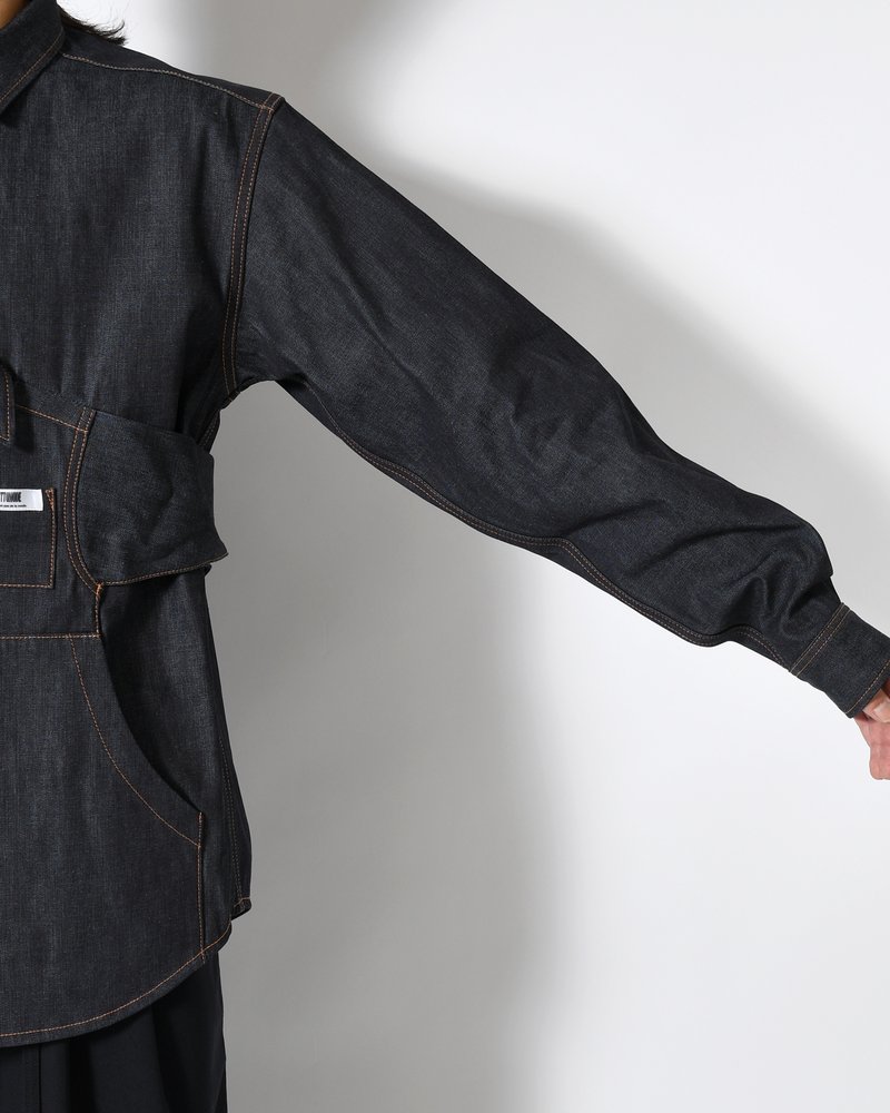 Marsupial "Kangaroo" Denim chemise -INDIGO-