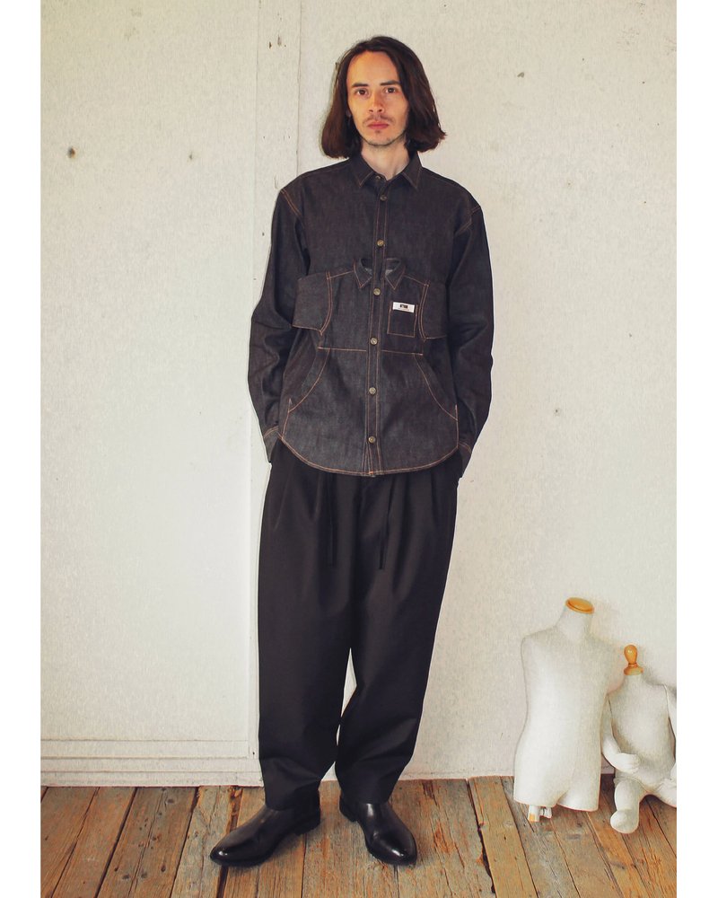 Marsupial "Kangaroo" Denim chemise -INDIGO-