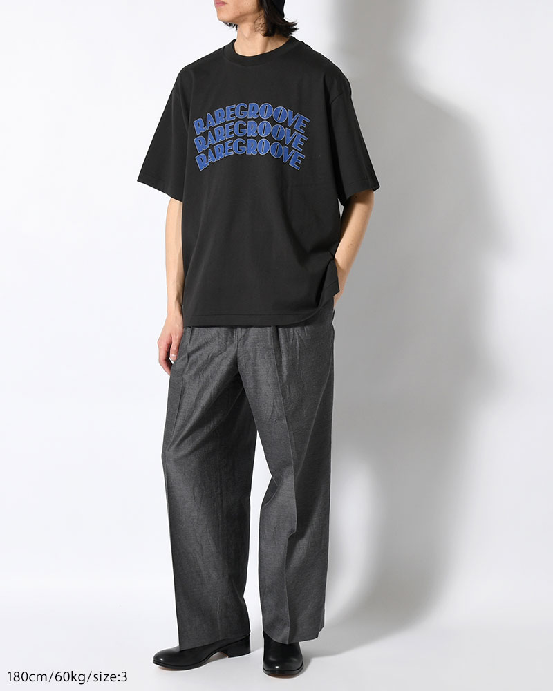 RAREGROOVE Print Tee WIDE -InkBlack×Blue-PT-