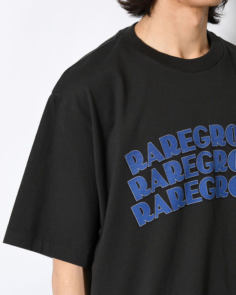 RAREGROOVE Print Tee WIDE -InkBlack×Blue-PT-