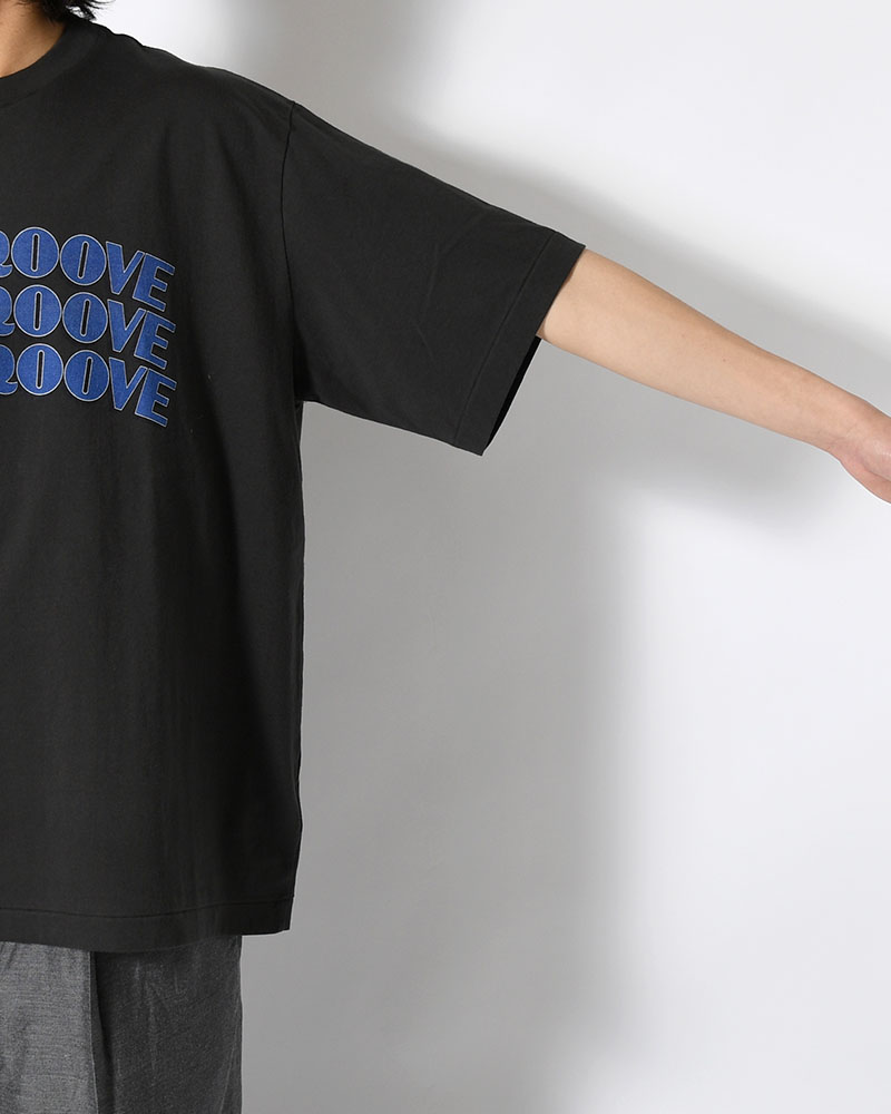 RAREGROOVE Print Tee WIDE -InkBlack×Blue-PT-