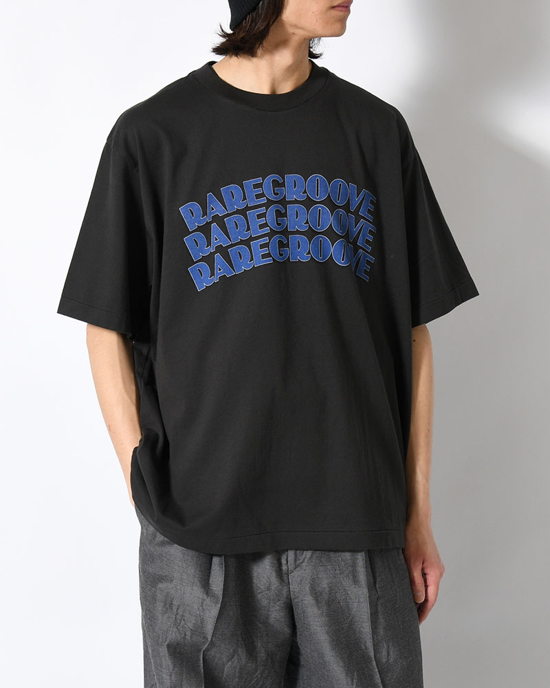 RAREGROOVE Print Tee WIDE -InkBlack×Blue-PT-