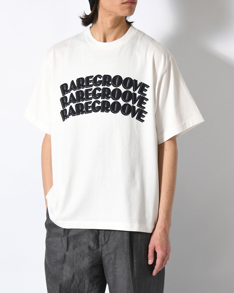 RAREGROOVE Print Tee WIDE -White×Black-PT-