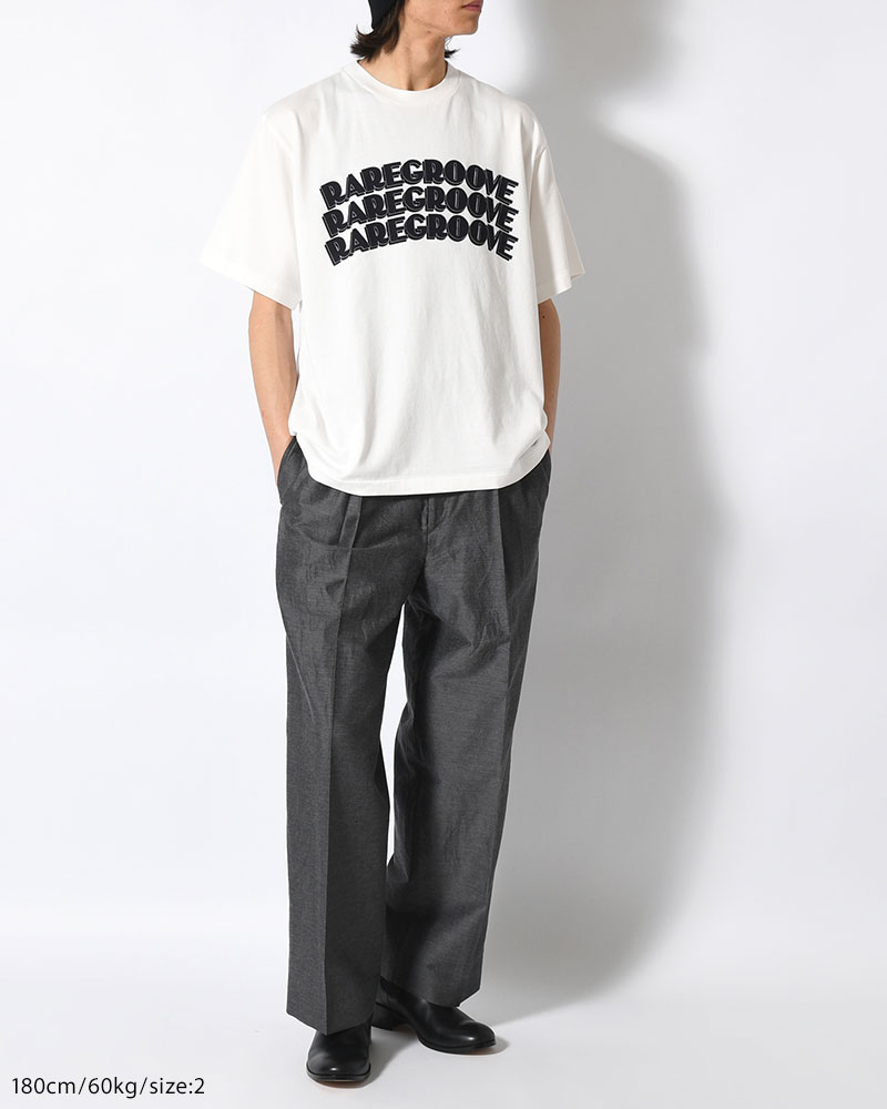 RAREGROOVE Print Tee WIDE -White×Black-PT-