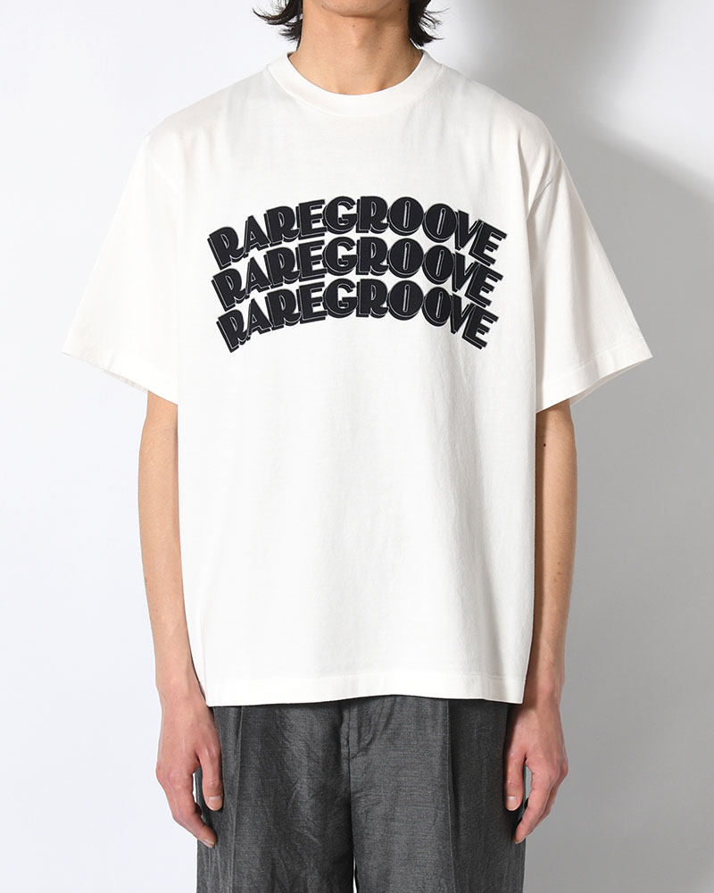 RAREGROOVE Print Tee WIDE -White×Black-PT-