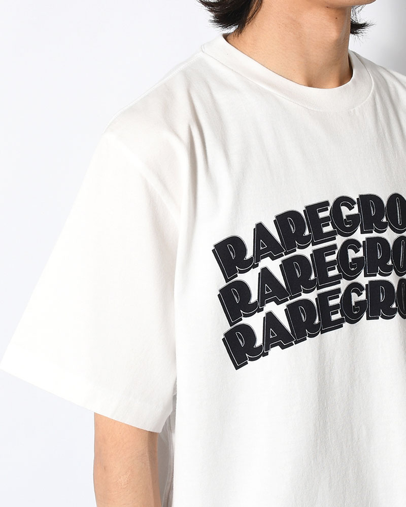 RAREGROOVE Print Tee WIDE -White×Black-PT-