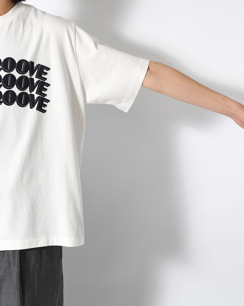 RAREGROOVE Print Tee WIDE -White×Black-PT-
