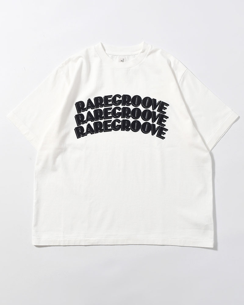 RAREGROOVE Print Tee WIDE -White×Black-PT-