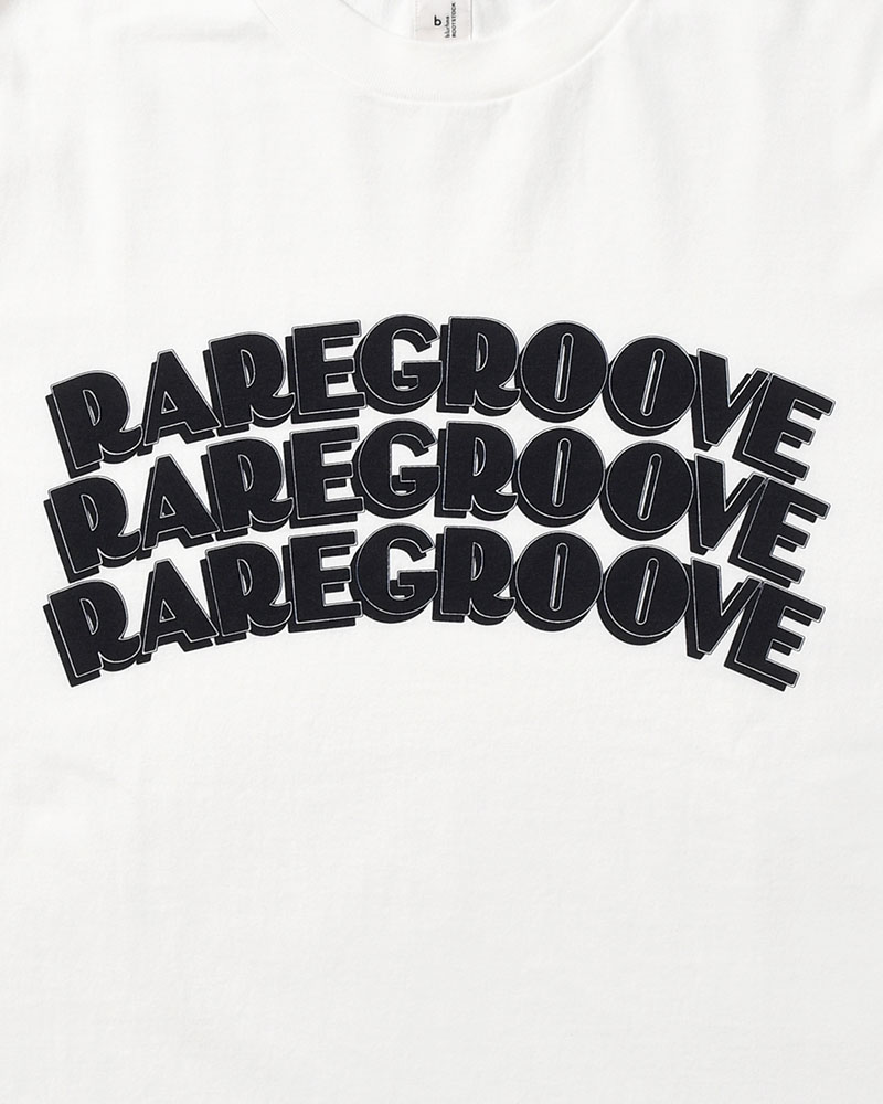 RAREGROOVE Print Tee WIDE -White×Black-PT-