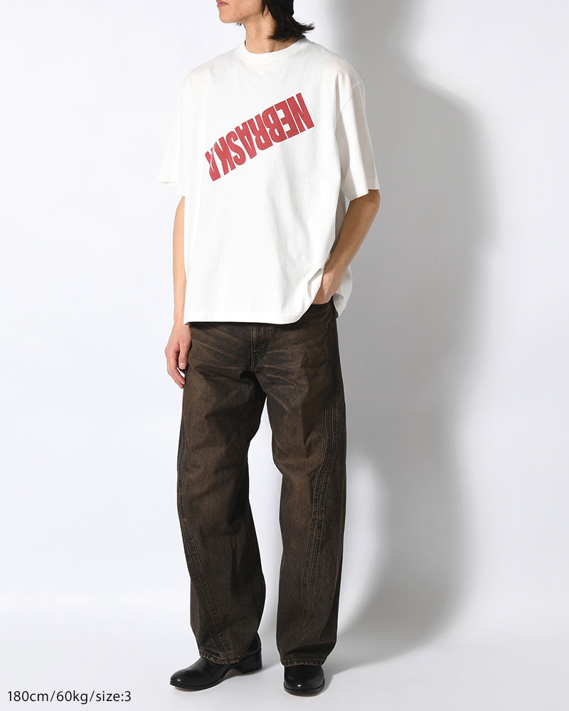 NEBRASKA Print Tee WIDE -White×Red-PT-