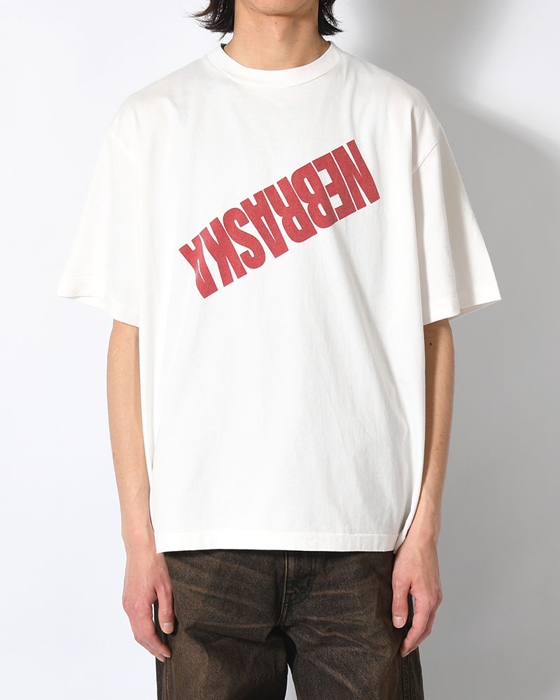 NEBRASKA Print Tee WIDE -White×Red-PT-
