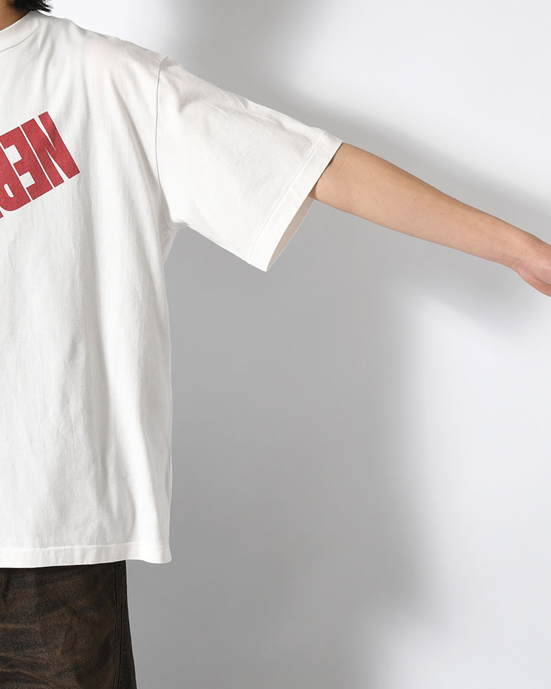NEBRASKA Print Tee WIDE -White×Red-PT-