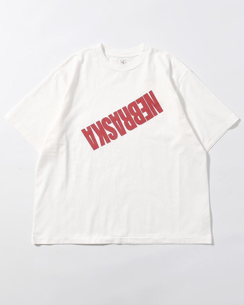 NEBRASKA Print Tee WIDE -White×Red-PT-