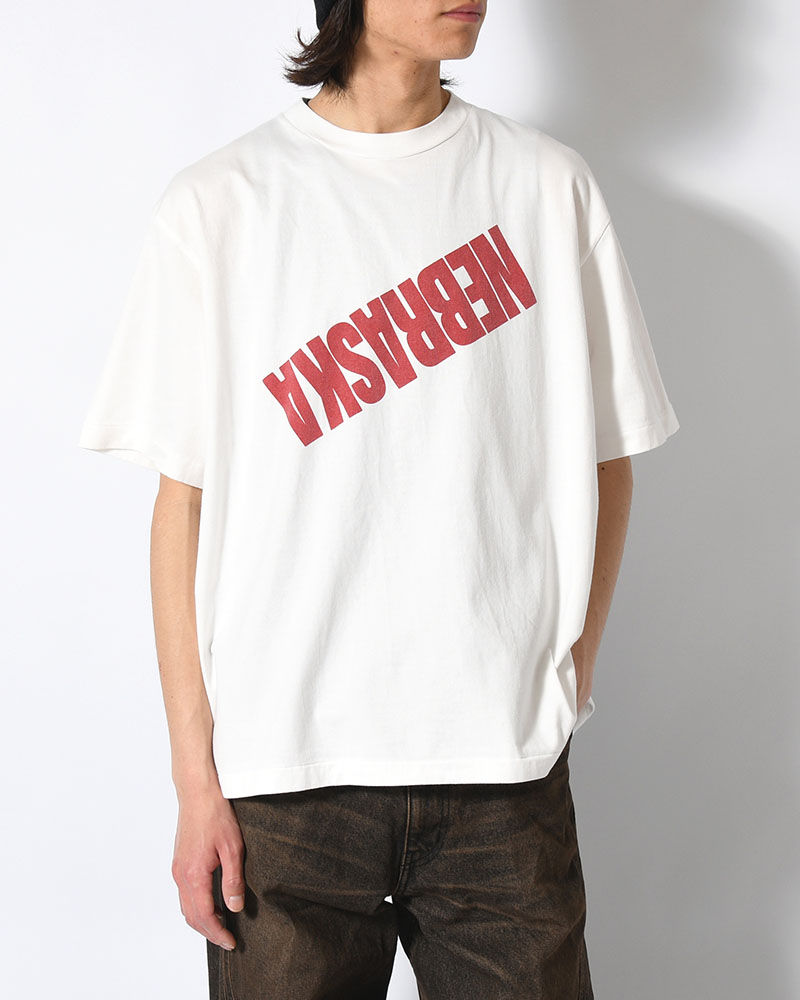 NEBRASKA Print Tee WIDE -White×Red-PT-