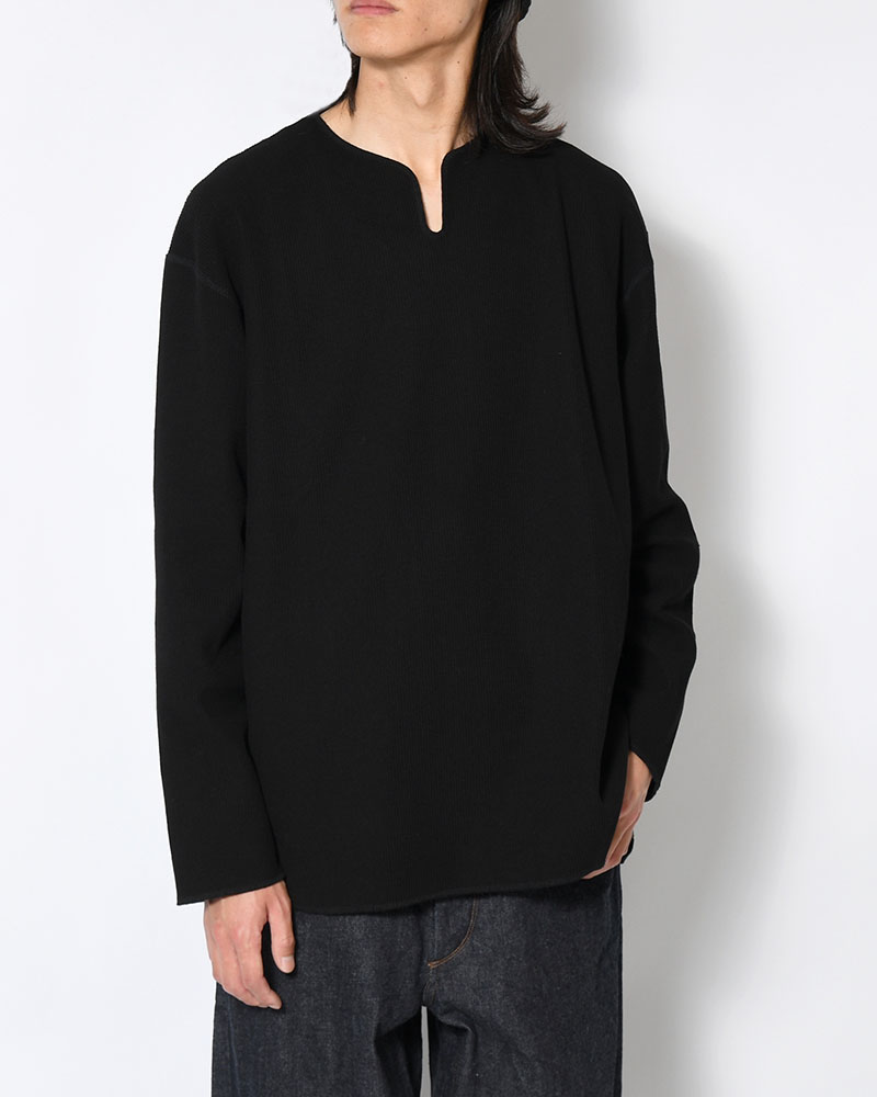 Rough&Smooth Thermal Over-neck L/S -Black-