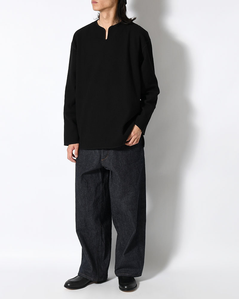 Rough&Smooth Thermal Over-neck L/S -Black-