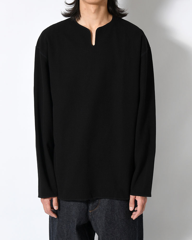 Rough&Smooth Thermal Over-neck L/S -Black-