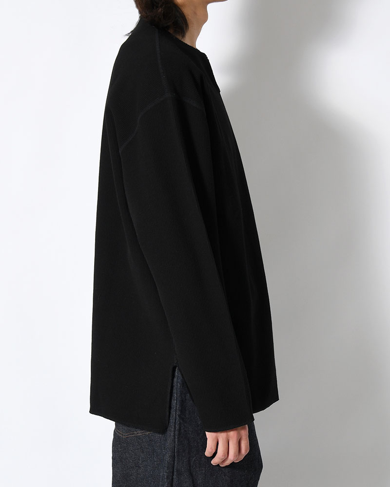 Rough&Smooth Thermal Over-neck L/S -Black-