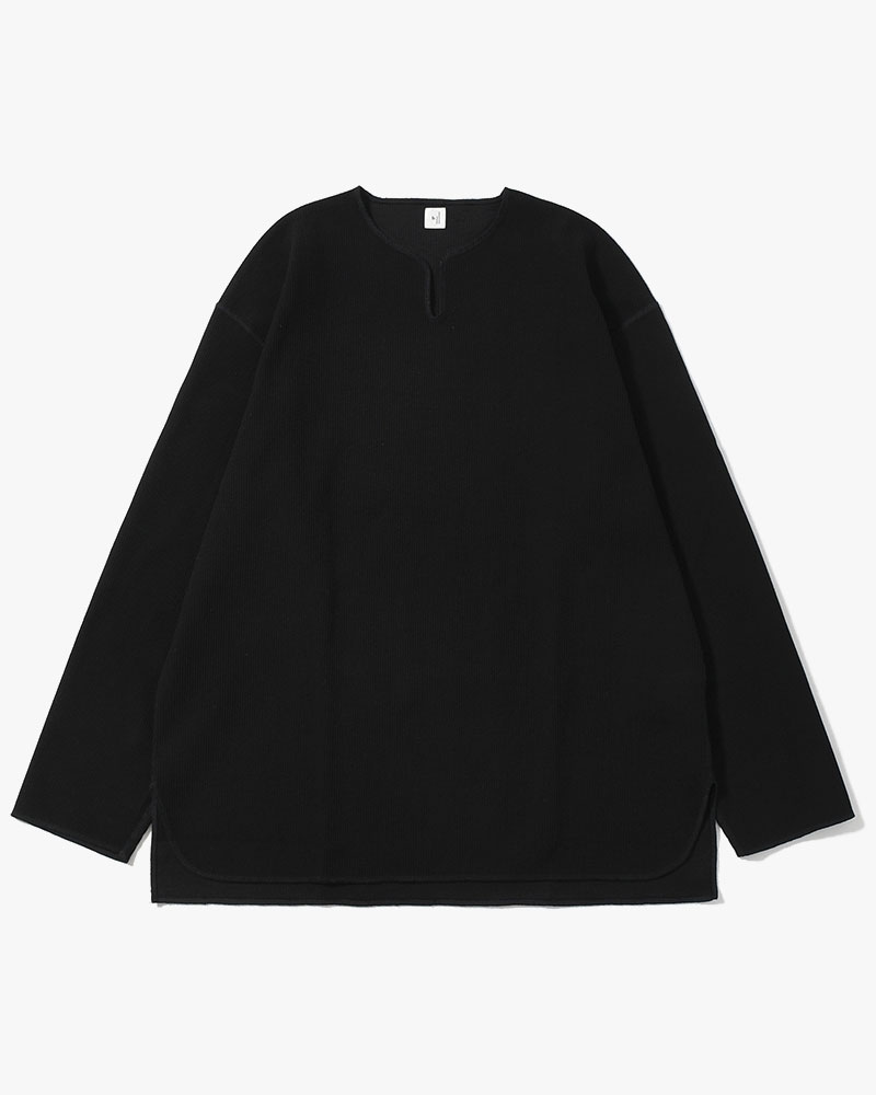 Rough&Smooth Thermal Over-neck L/S -Black-