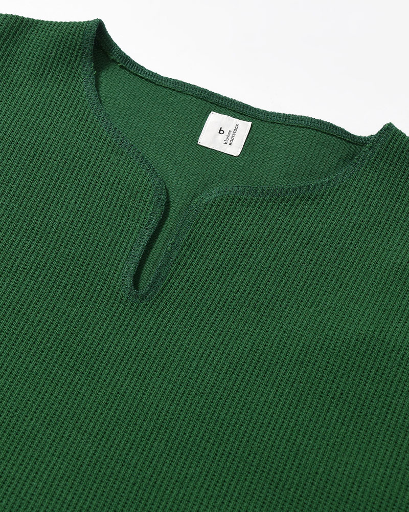 Rough&Smooth Thermal Over-neck L/S -DarkGreen-