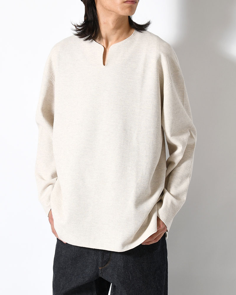 Rough&Smooth Thermal Over-neck L/S -HeatherOatmeal-