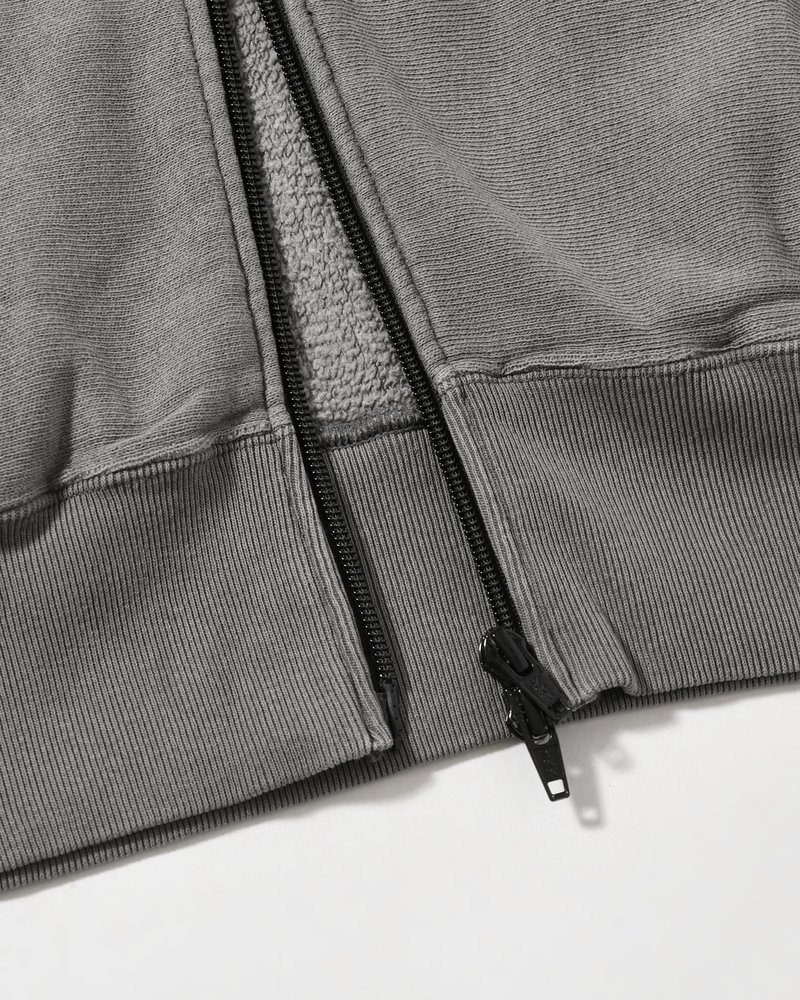 FULL ZIP HOODIE -CHARCOAL-
