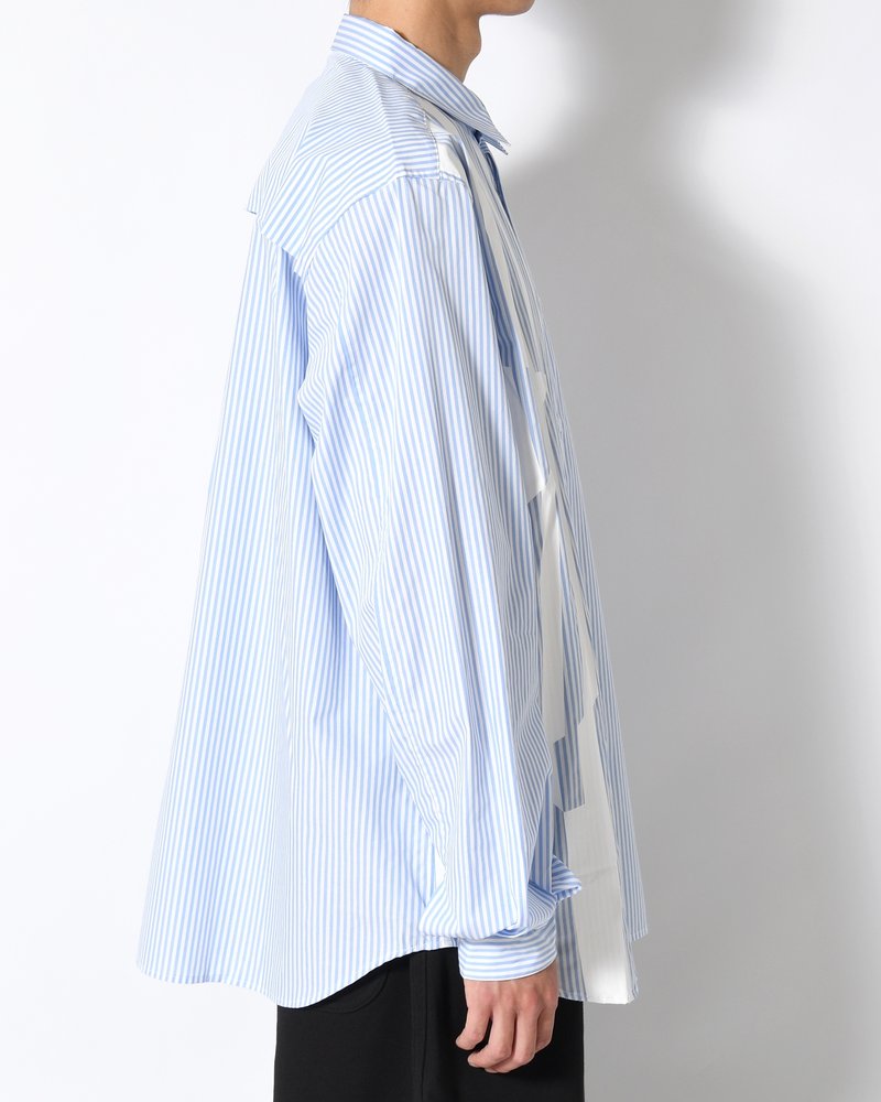 UNISEX PRINTED STRIPED SHIRT -BLUE-