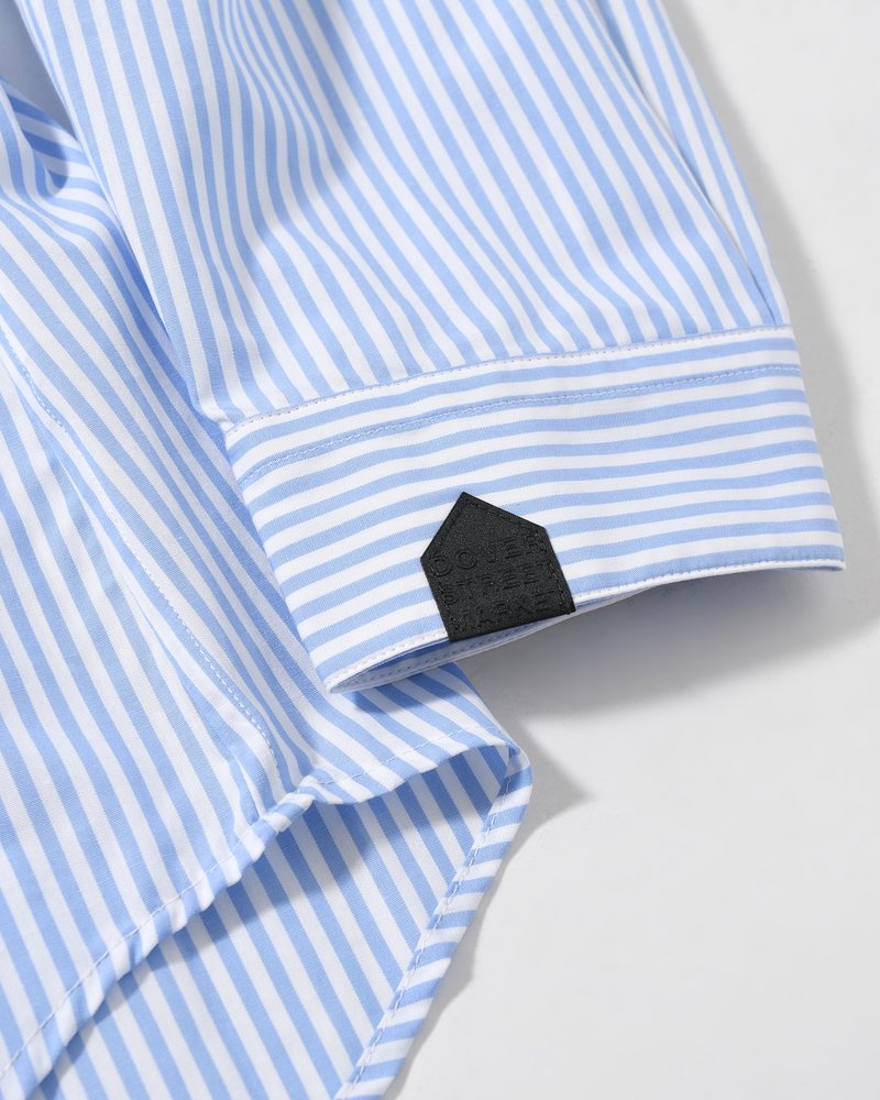 UNISEX PRINTED STRIPED SHIRT -BLUE-