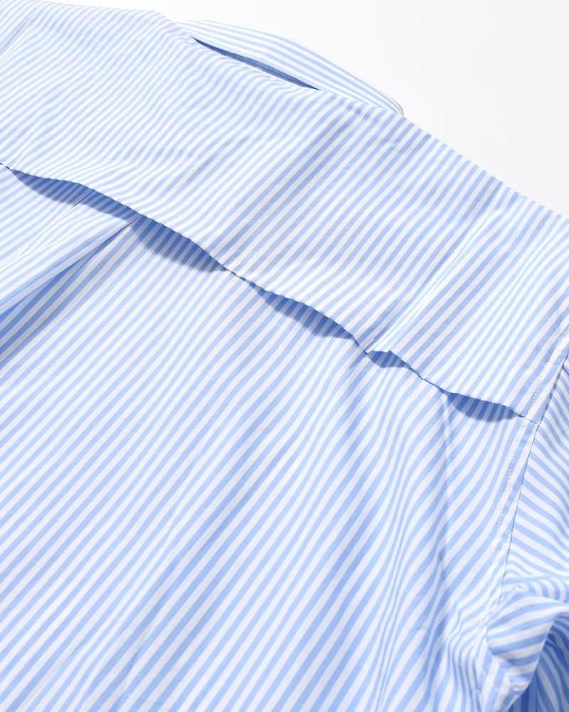 UNISEX PRINTED STRIPED SHIRT -BLUE-